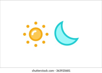 Day And Night Icon Set