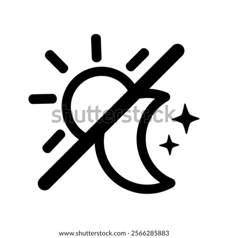Day and night icon. Sun and moon sign. Natural, cycle, contrast, season concepts. Outlined modern vector design isolated illustration.