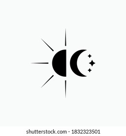 Tag- und Nachtsymbol - Vorlage für Vektorgrafiken-Logo. 