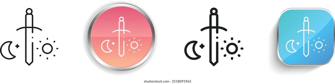 day and night icon. Thin Linear, Regular and Button Style Design Isolated On White Background