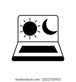 ícone dia e noite com vetor branco plano de fundo ilustração stock