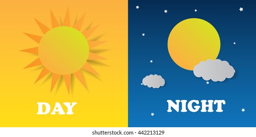 Day Night Illustration Stock Vector (Royalty Free) 442213129 | Shutterstock