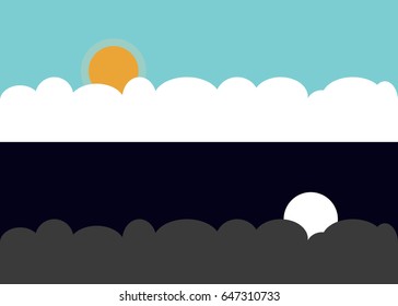Day and night illustration