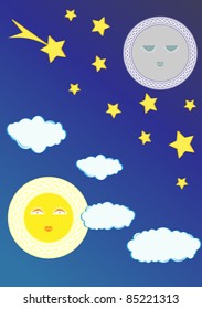 Day and night illustration