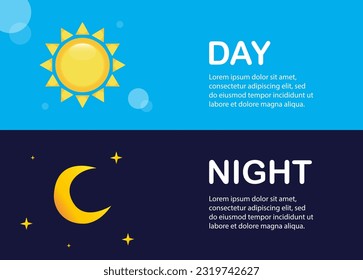 Day and night illustration. Vector day and night. Background 