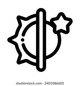 Icono de línea de día y noche - Icono único, vector