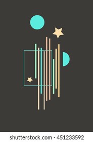 Day or night logo, Star logo and the moon - background minimalism. Vector illustration.