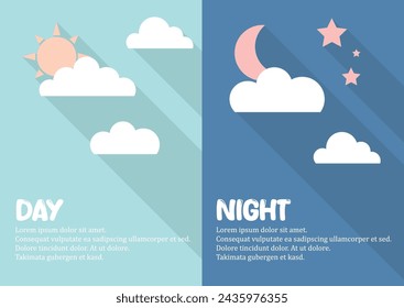 Day and Night Long Shadow with Pastel Color.