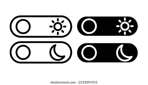 Day and Night Mode icon line style. EPS10