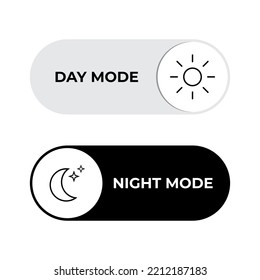 Day night mode icon vector. Light and dark switch button interface