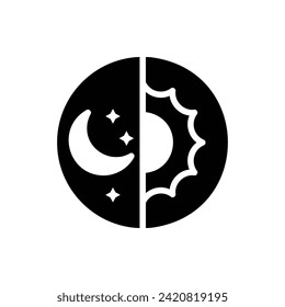 Day Night Mode, Interface Flat Icon Logo Illustration. Interface Icon-set. Suitable For Web Design, Logo, App.