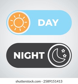 Day and night mode switch sun and moon button design template
