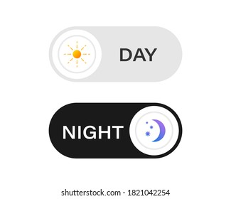 Day and Night Mode Switch. Toggle for dark and light mode on a phone or site. Element for web design and animation
