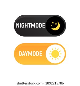 Day night mode switch ui button. Light dark mode slider theme