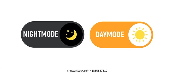 Day night mode switch ui button. Light dark mode slider theme