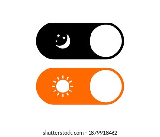 Day night mode switch ui button. Light dark mode slider theme