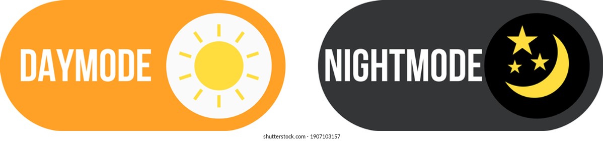 Day night mode switch ui button. Light dark mode slider theme