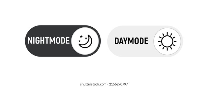 Day night mode switch ui button. Light dark mode slider theme