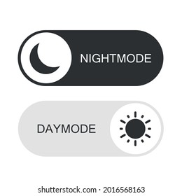 Day and Night Mode Switcher. On Off Switch Element for Mobile App, Web Design, Animation. Light and Dark