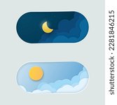 Day and Night Moon Icon Vector  isolated on white background. Silhouette symbol. Vector logo for web design, mobile and white background.