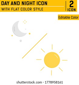 Day and night moon icon vector. Day and night moon icon with flat style