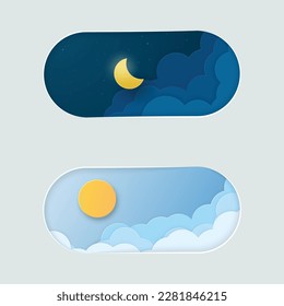 Day and Night Moon Icon Vector  isolated on white background. Silhouette symbol. Vector logo for web design, mobile and white background.