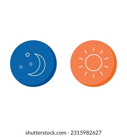 Day and Night Moon Icon Vector  isolated on white background. Silhouette symbol. Vector logo for web design, mobile and white background.