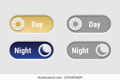 Day and night on off button toggle switch in between