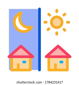 day and night remote work icon vector. day and night remote work sign. color symbol illustration