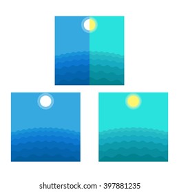 day and night sea landscape