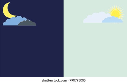 Day and night split background 