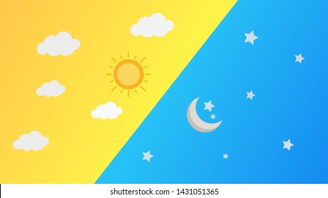 Day and Night or Sun and Moon, abstract texture background for your design. Design by Inkscape.