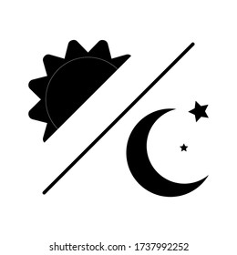 Day and night, sun and moon icon. Flat design illustration.