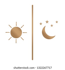 day and night or sun and moon logo vector illustration