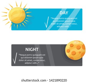 day and night sun and moon vector blanks