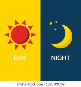 Day and Night , Sun and Moon , vector , illustrator.