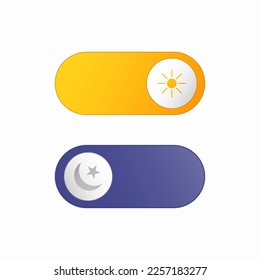 Day And Night Switch Button. Nightmode And Daymode UI Slider Button Concept. Social Media Vector Illustration.