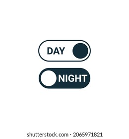 Day to night switch icons. Time of day change interface design. Switch button. Day and night mode. Vector illustration