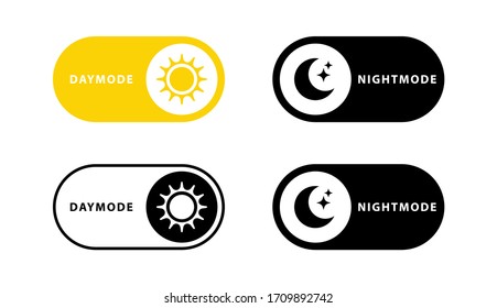 Day and night switch interface design. Vector for mobile and web. Vector illustration