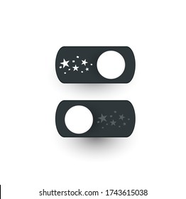 Day and night switch interface design. Vector for mobile and web. Vector darkmode switch interface design .On and off icon editable. Switch button vector sign