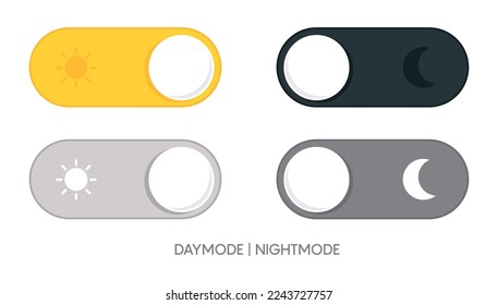 Day and night switch interface design. Vector for mobile and web. Vector 10 EPS.