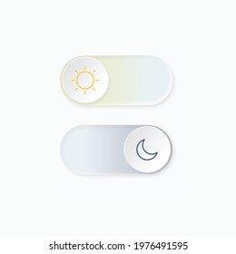 Day night switch Mobile app icon interface design concept