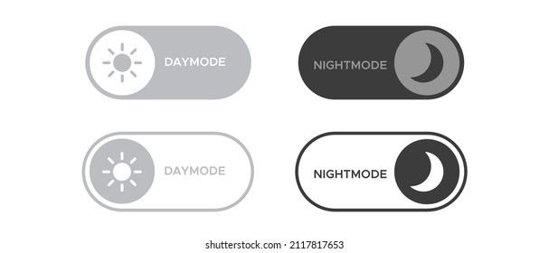 Day And Night Switch Vector Button. Light And Dark Theme Icon. Mobile App Interface Design Concept