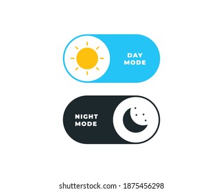 Day And Night Switcher - Web Site Button With Moon And Sun To Switch The Day And Night View Or Mode - Isolated Vector UI Element