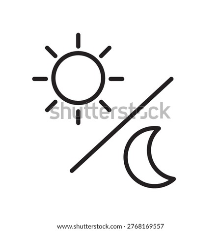 Day and Night Symbol Icon.Sun and Moon Icon.Morning and Night Sign Icon..eps