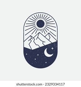 Day and night vector, Design for t-shirt, prints, poster, sticker and more