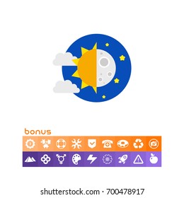 Day and Night Vector Icon