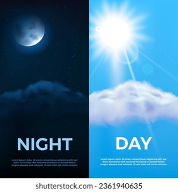 Day and night. Vector illustration