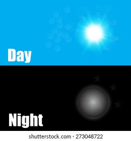 Day and night, vector illustration