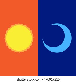 Day and Night - vector illustration